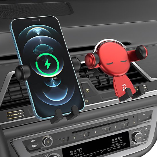 support-telephone-voiture-ventil-clip-rouge